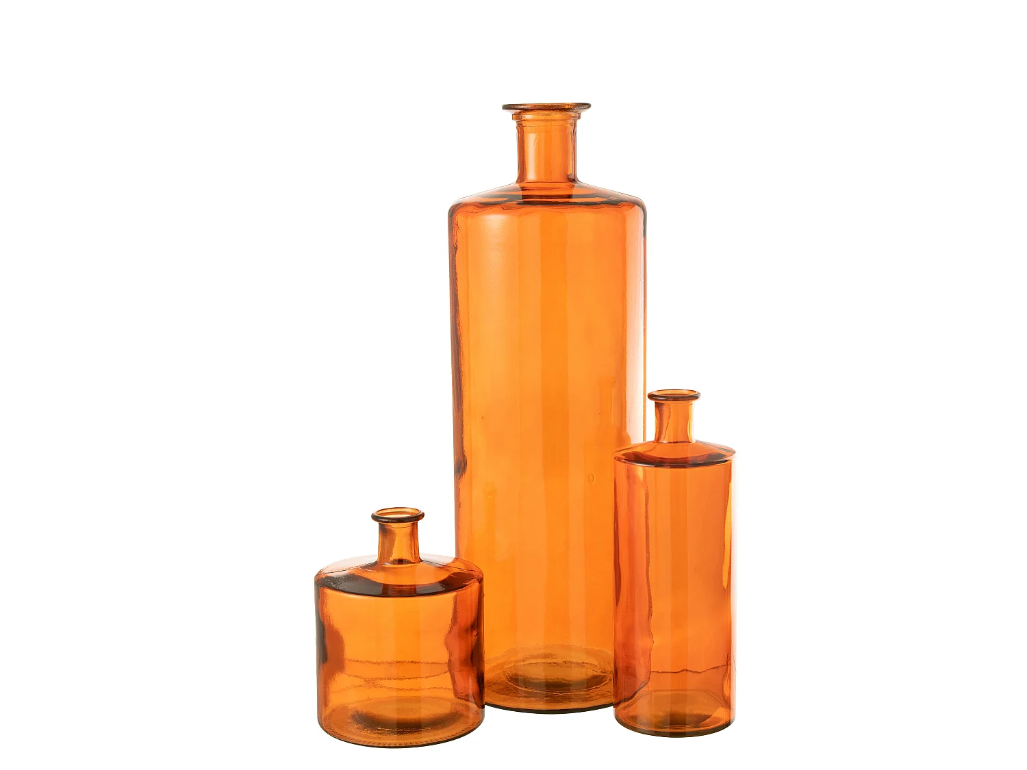 Vase Déco en Verre "Bouteille" 74cm Orange