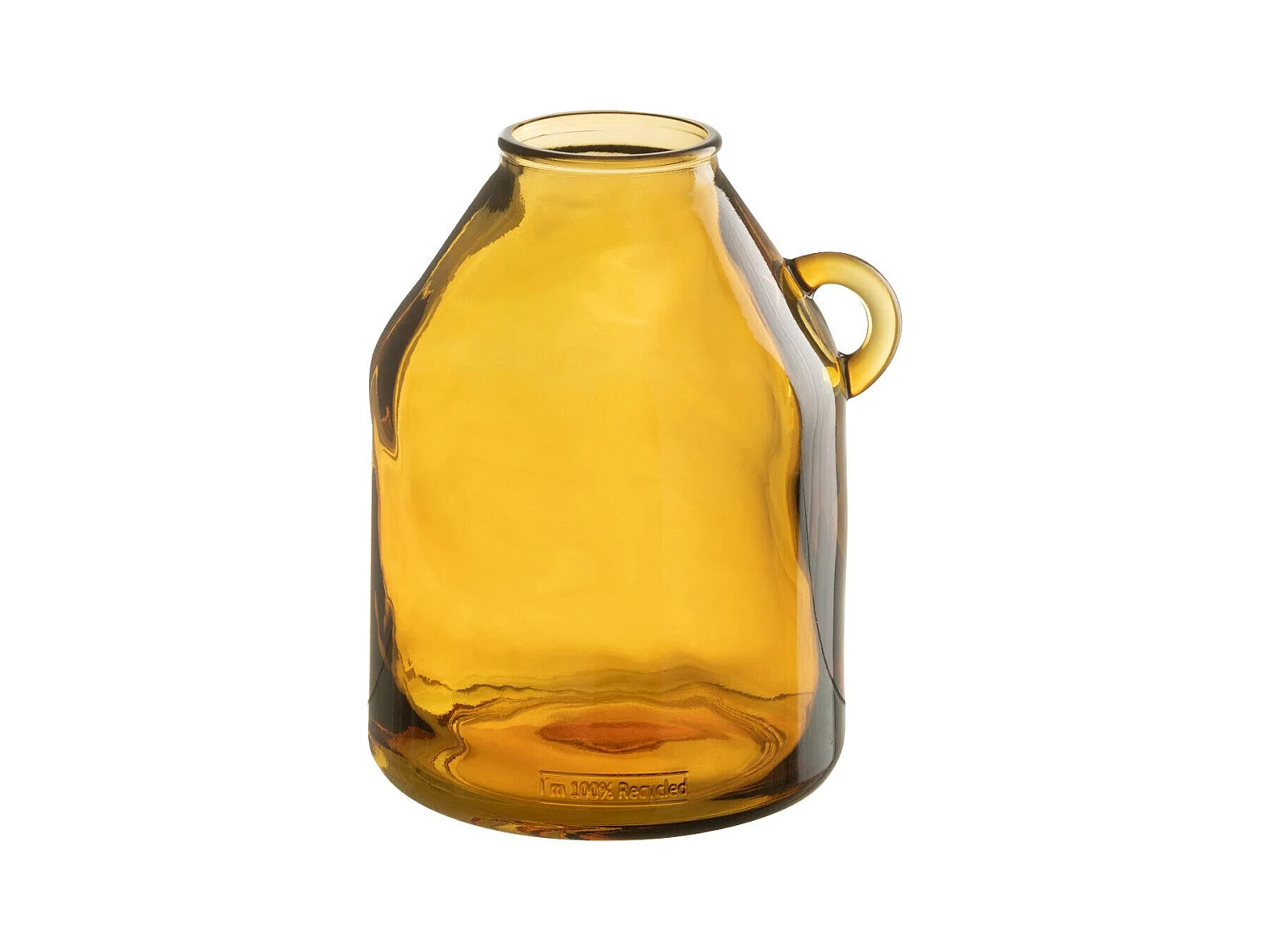 Vase Anse en Verre "Bouteille" 25cm Ocre