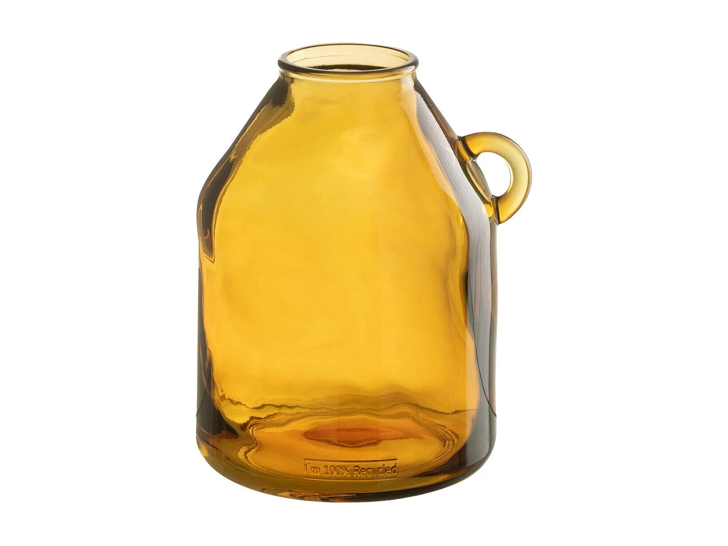Vase Anse en Verre "Bouteille" 25cm Ocre
