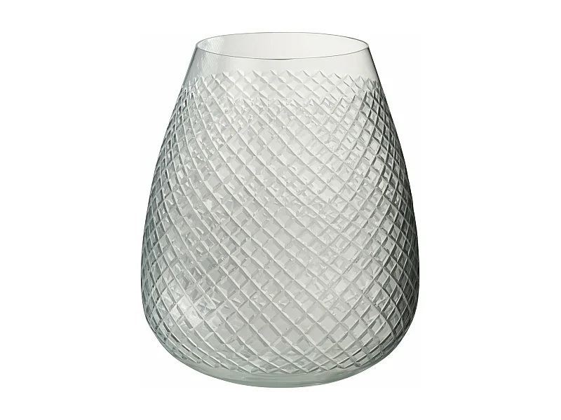 Vase Design en Verre "Carreaux" 25cm Transparent