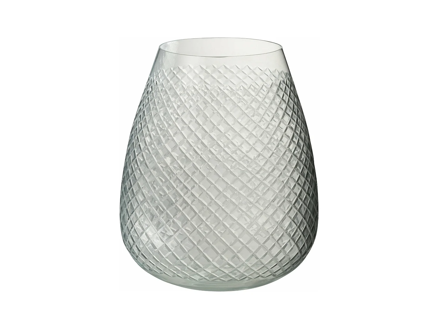 Vase Design en Verre "Carreaux" 25cm Transparent