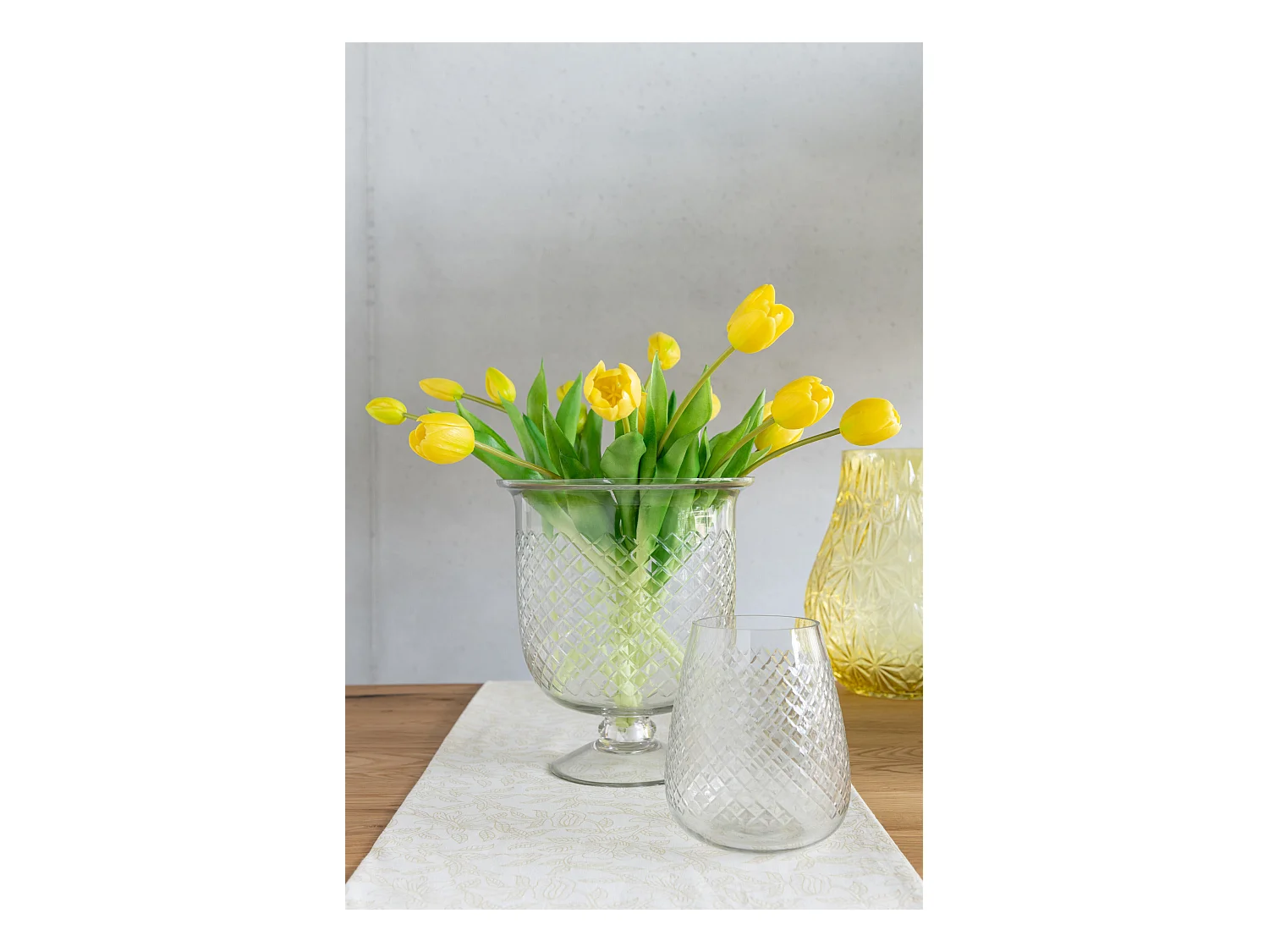 Vase Design en Verre "Carreaux" 25cm Transparent