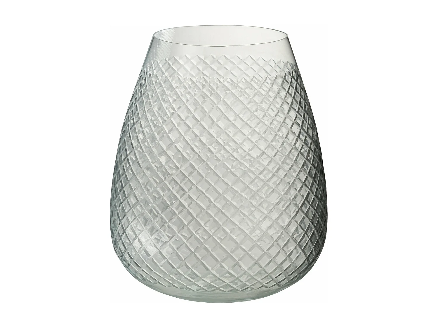 Vase Design en Verre "Carreaux" 25cm Transparent