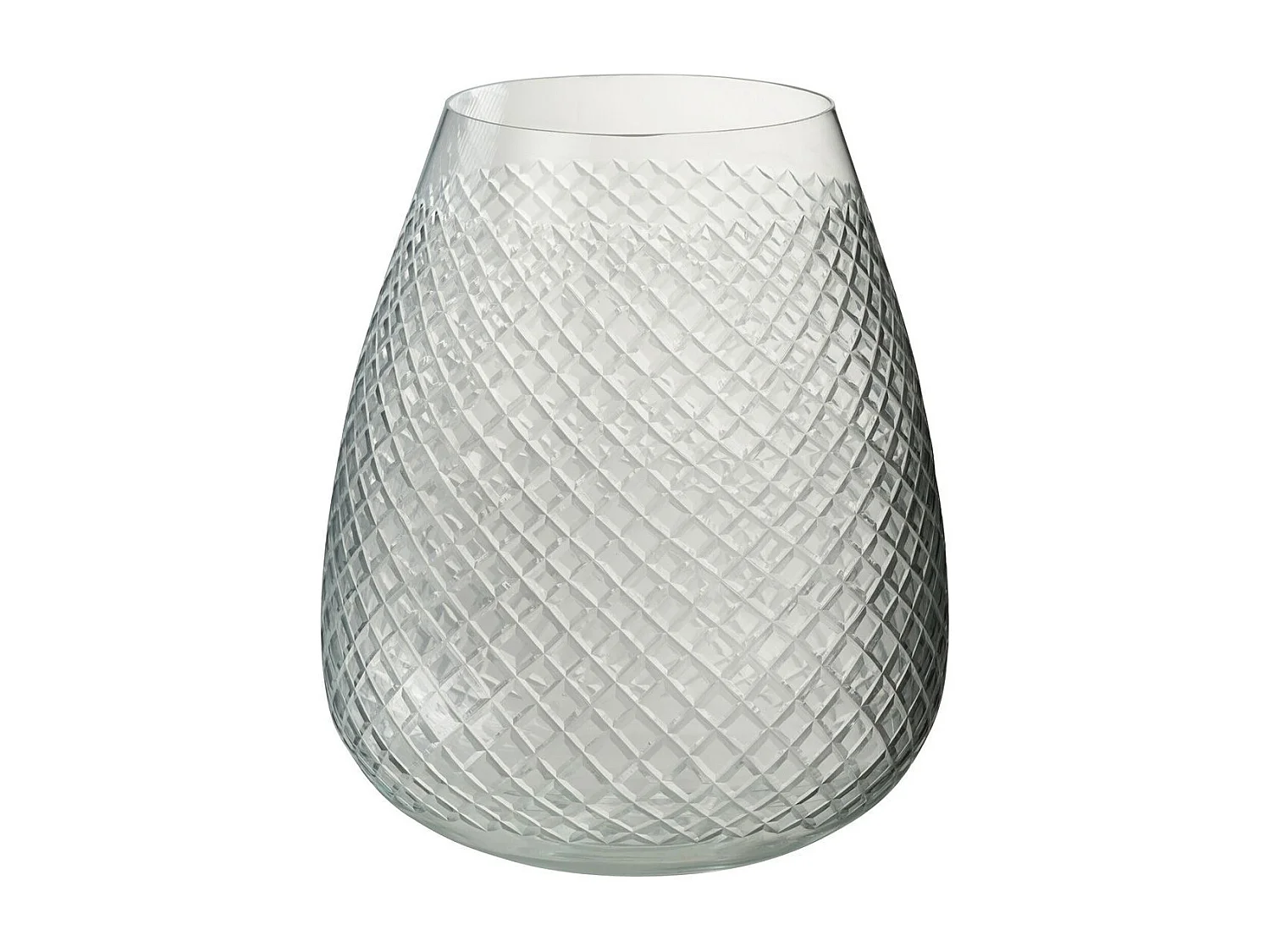 Vase Design en Verre "Carreaux" 25cm Transparent
