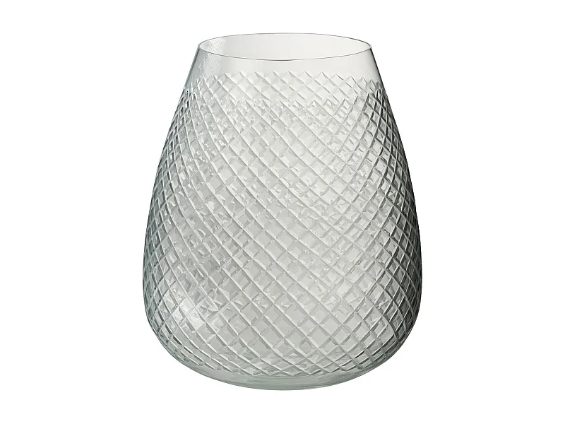 Vase Design en Verre "Carreaux" 25cm Transparent