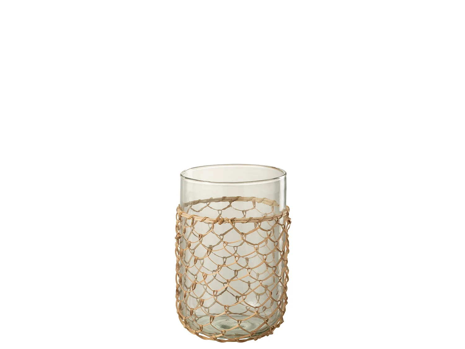 Vase Design "Tricot" 21cm Transparent & Naturel