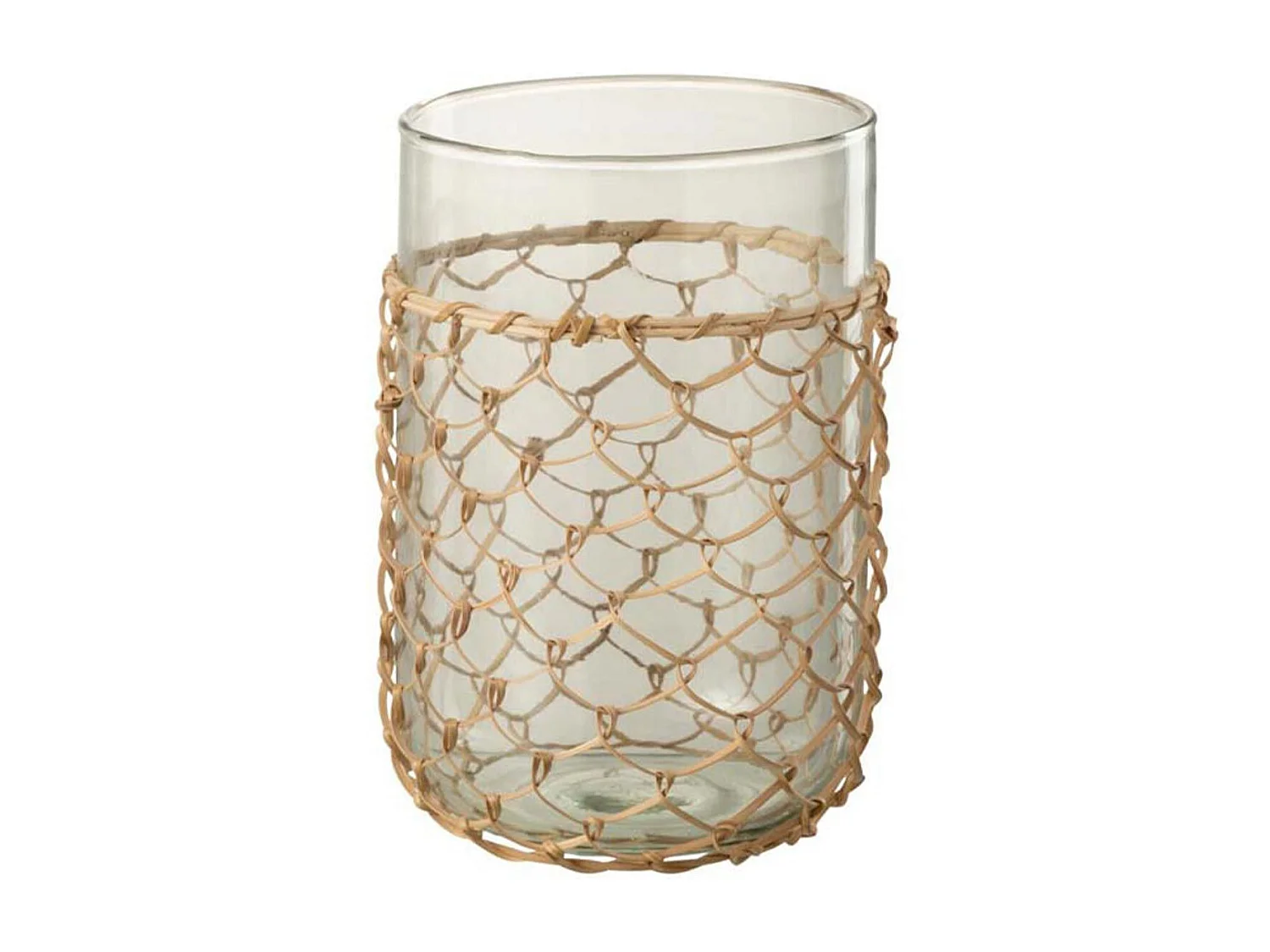 Vase Design "Tricot" 21cm Transparent & Naturel