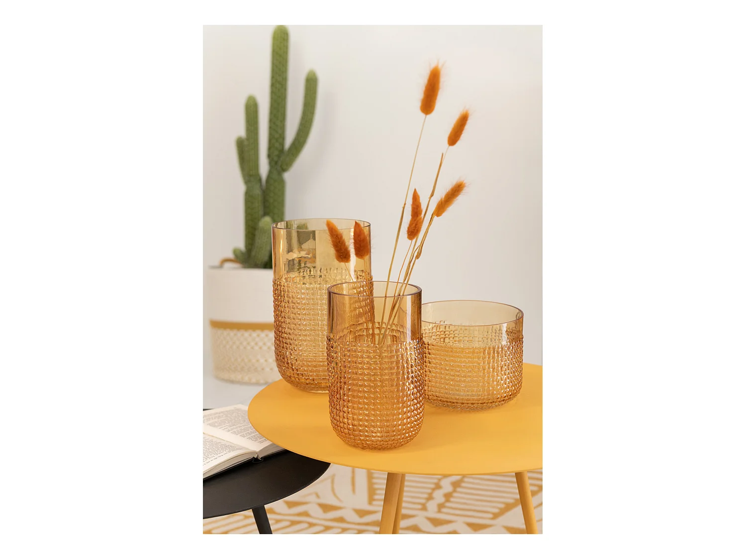 Vase Design en Verre "Motifa" 17cm Orange