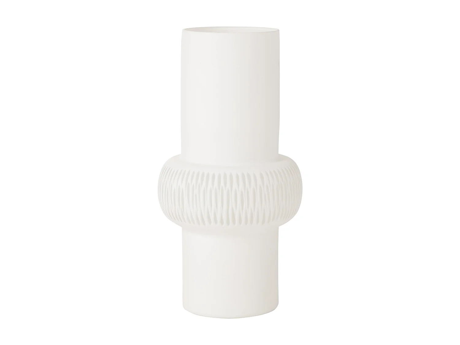 Vase Design Ligne & Boule "Octave" 41cm Blanc