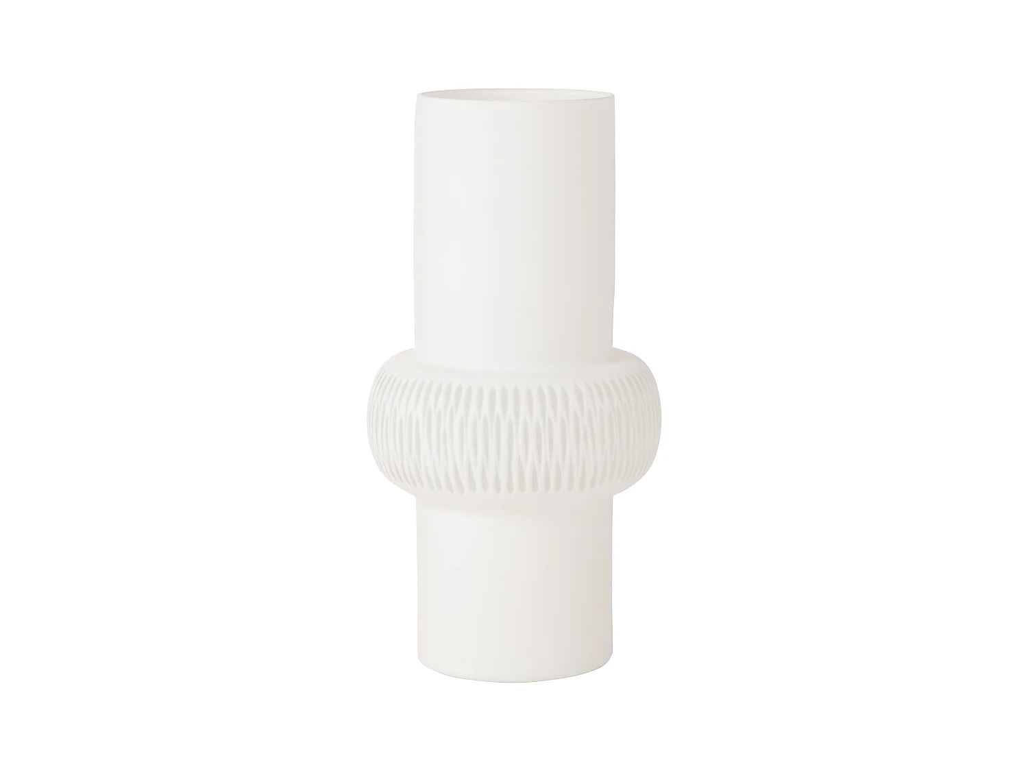 Vase Design Ligne & Boule "Octave" 41cm Blanc