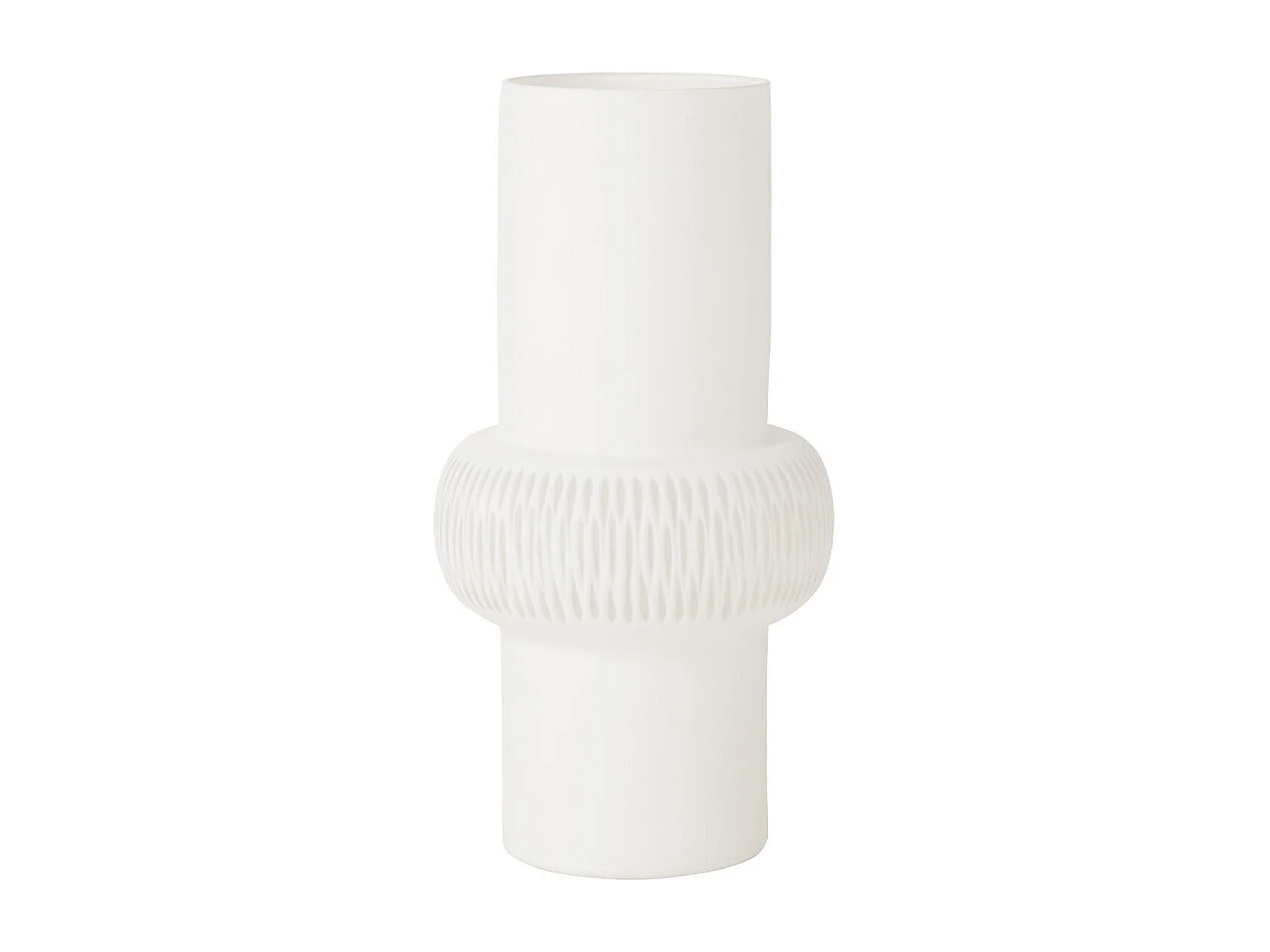 Vase Design Ligne & Boule "Octave" 41cm Blanc