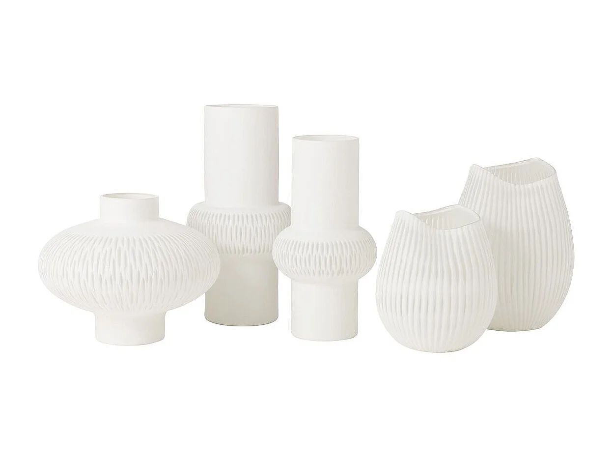 Vase Design Ligne & Boule "Octave" 41cm Blanc