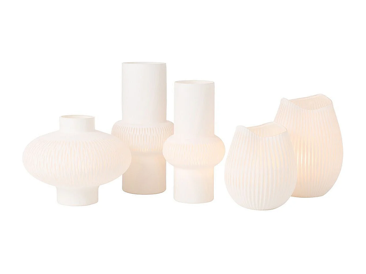 Vase Design Ligne & Boule "Octave" 41cm Blanc