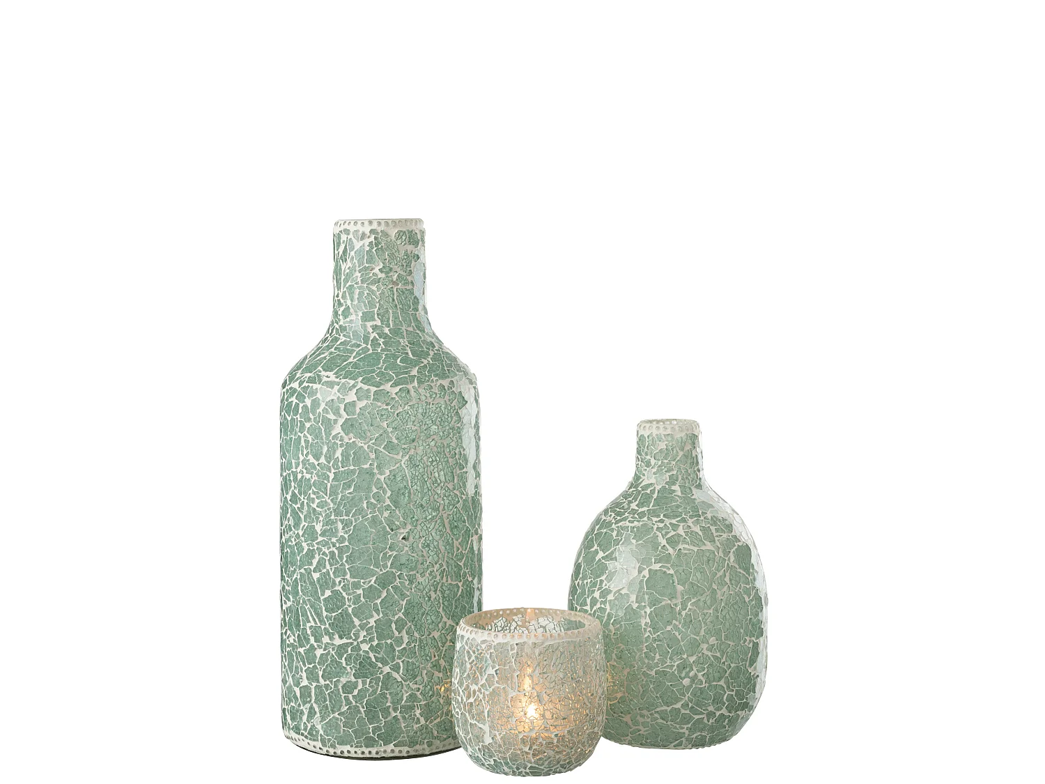 Vase Mosaïque en Verre "Jacob" 43cm Vert