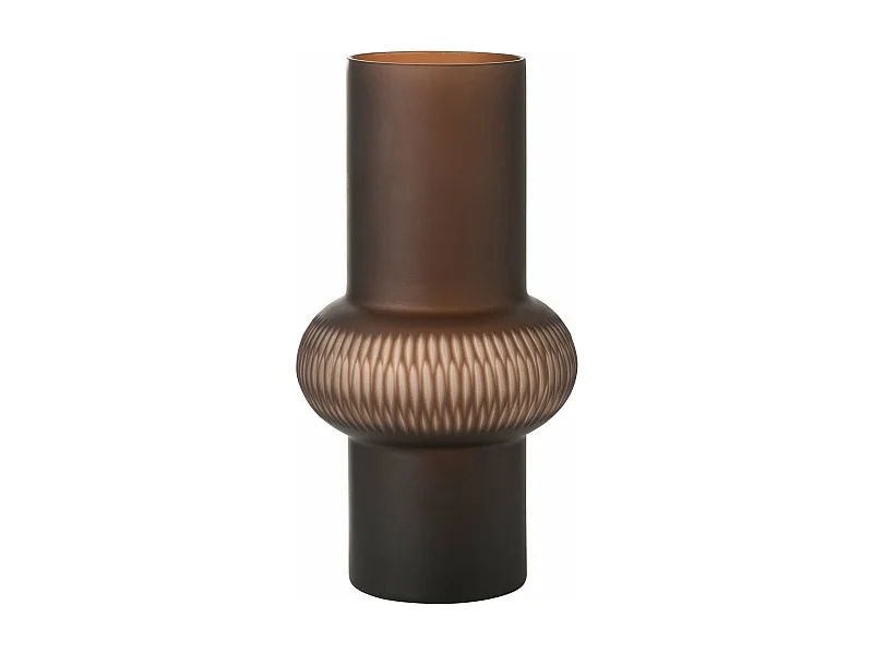 Vase Design Ligne & Boule "Octave" 35cm Marron