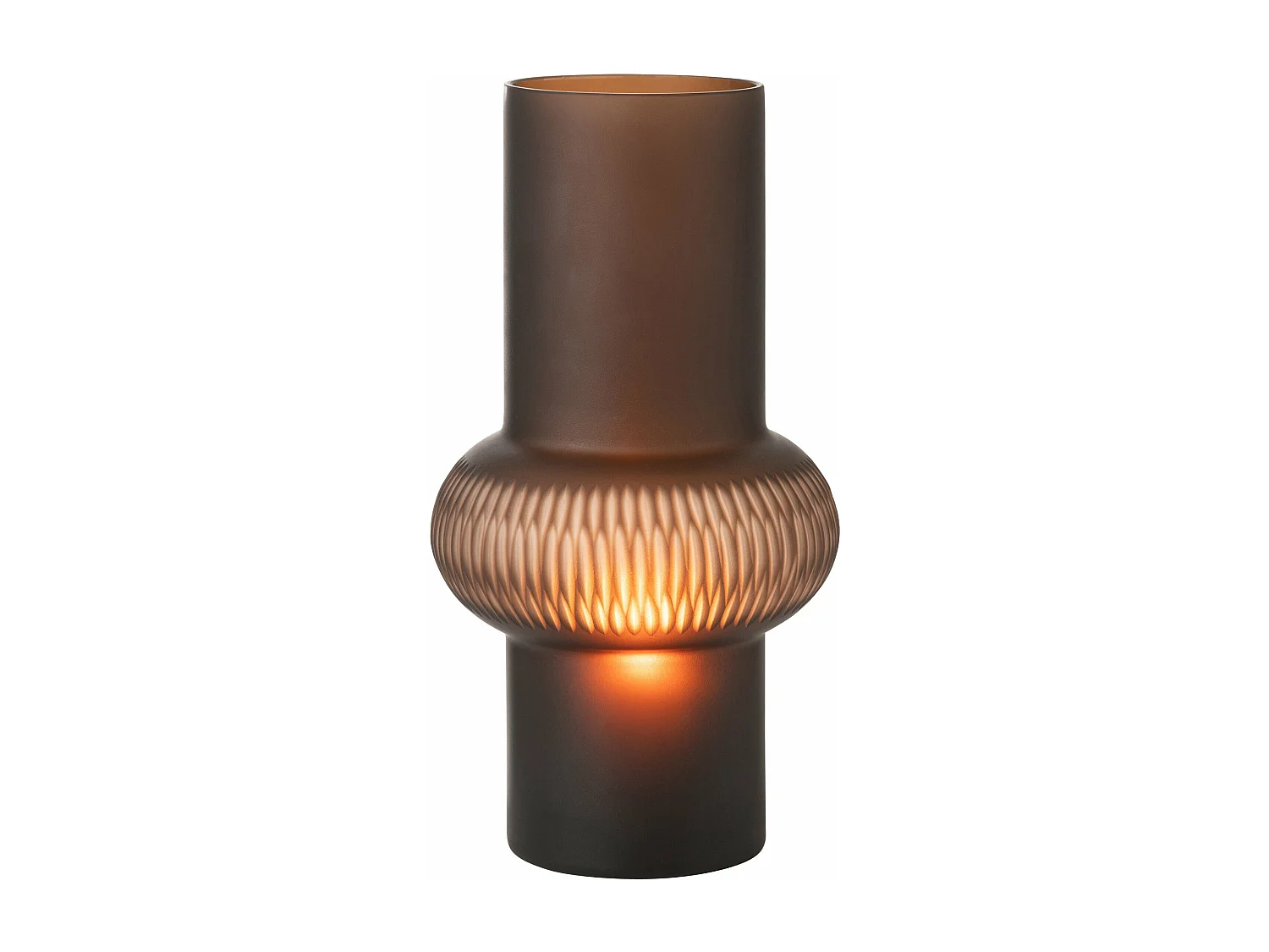 Vase Design Ligne & Boule "Octave" 35cm Marron