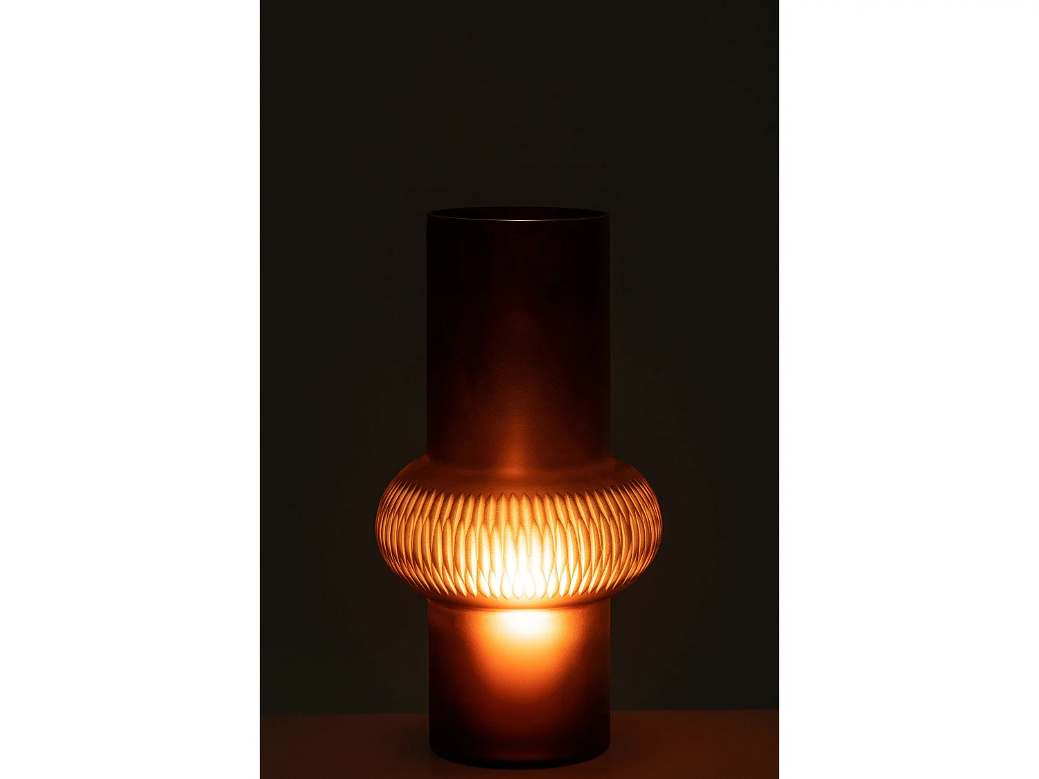 Vase Design Ligne & Boule "Octave" 35cm Marron