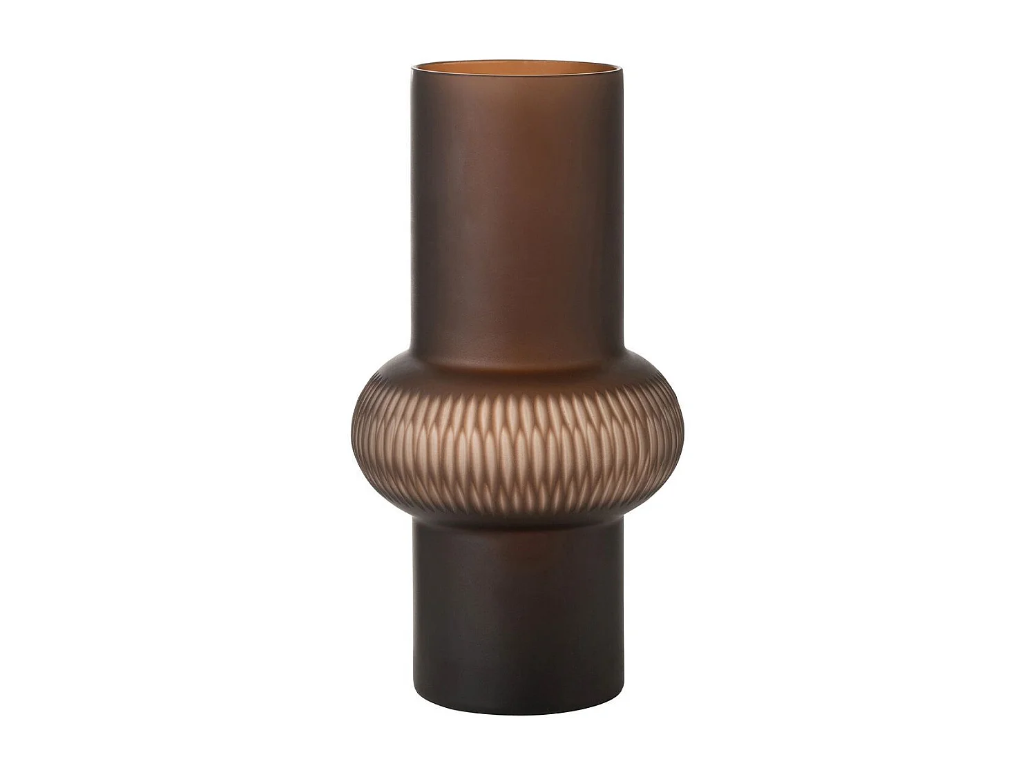 Vase Design Ligne & Boule "Octave" 35cm Marron