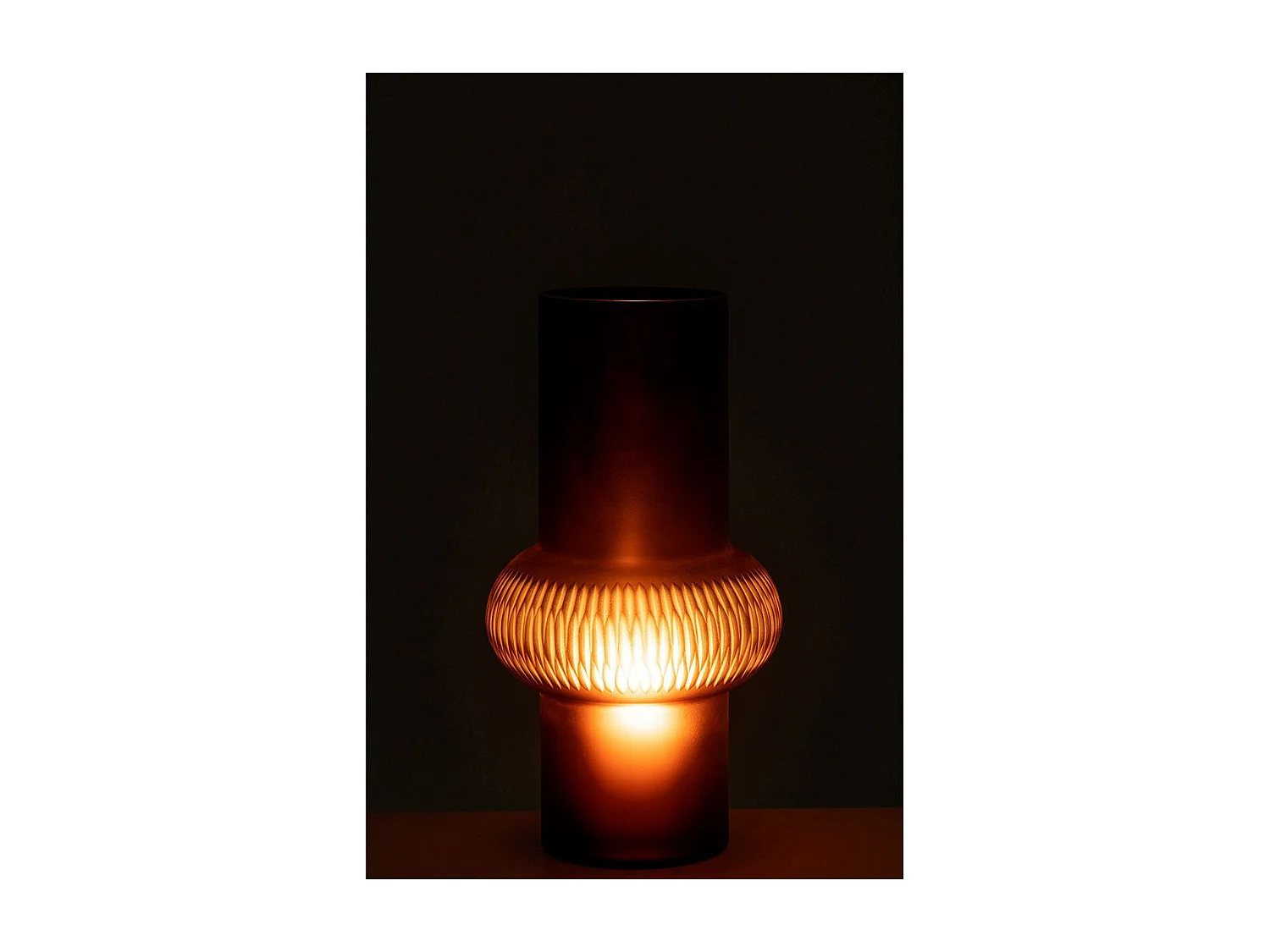 Vase Design Ligne & Boule "Octave" 35cm Marron