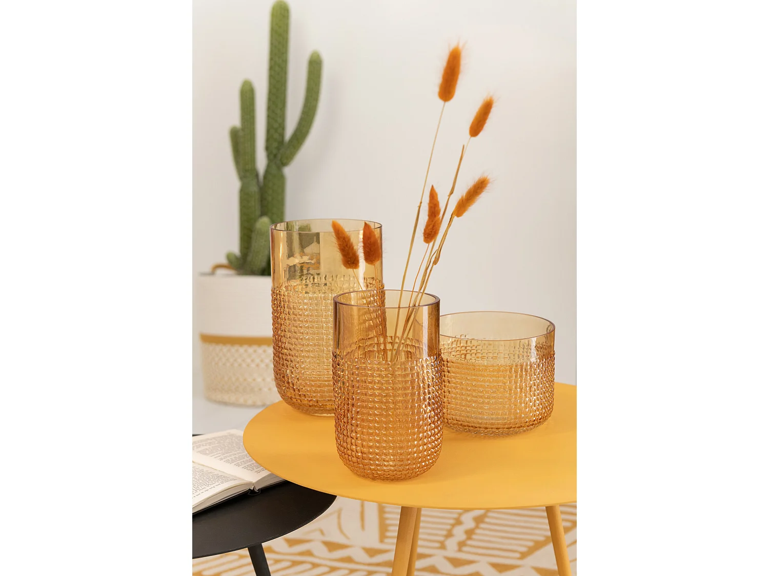 Vase Design en Verre "Motifa" 25cm Orange