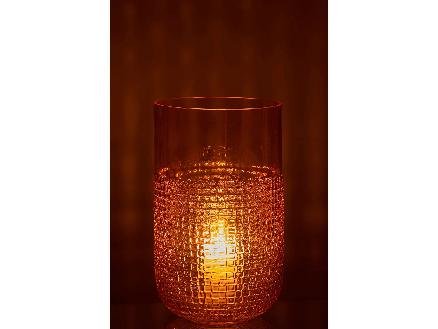 Vase Design en Verre "Motifa" 25cm Orange