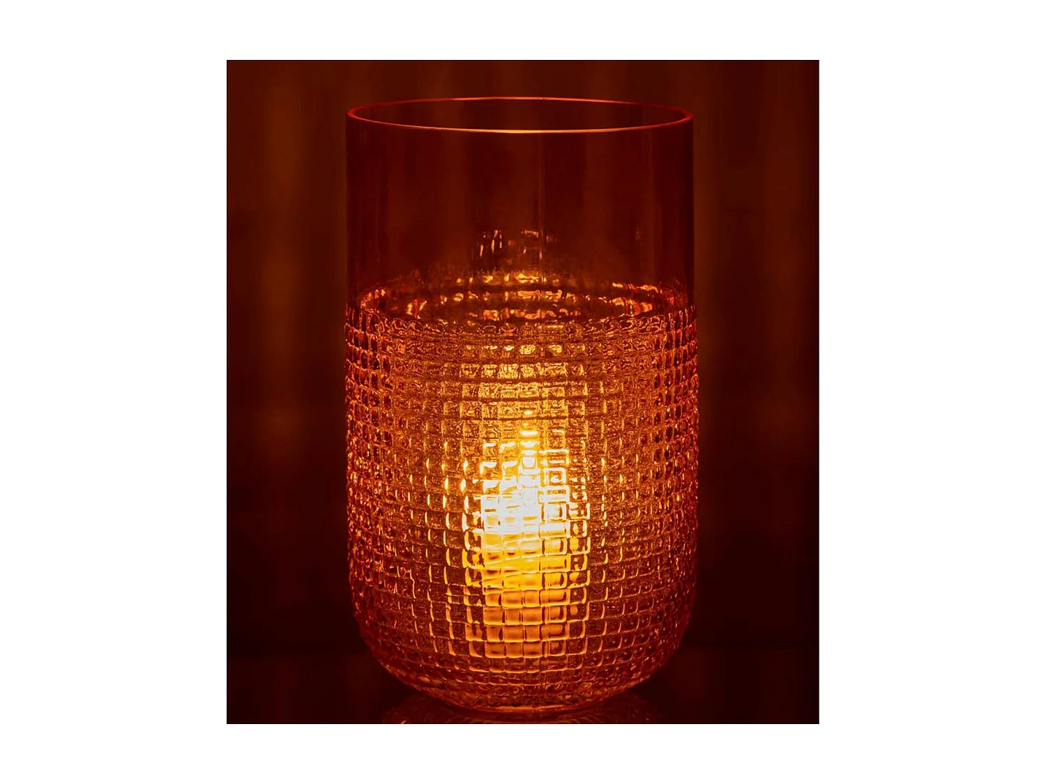 Vase Design en Verre "Motifa" 25cm Orange