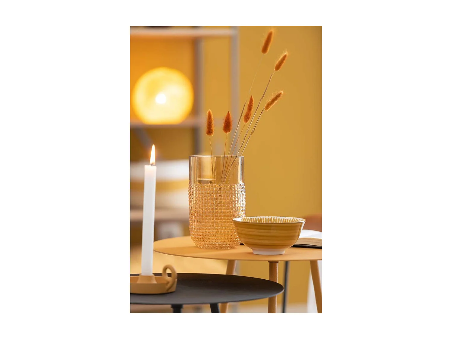 Vase Design en Verre "Motifa" 25cm Orange