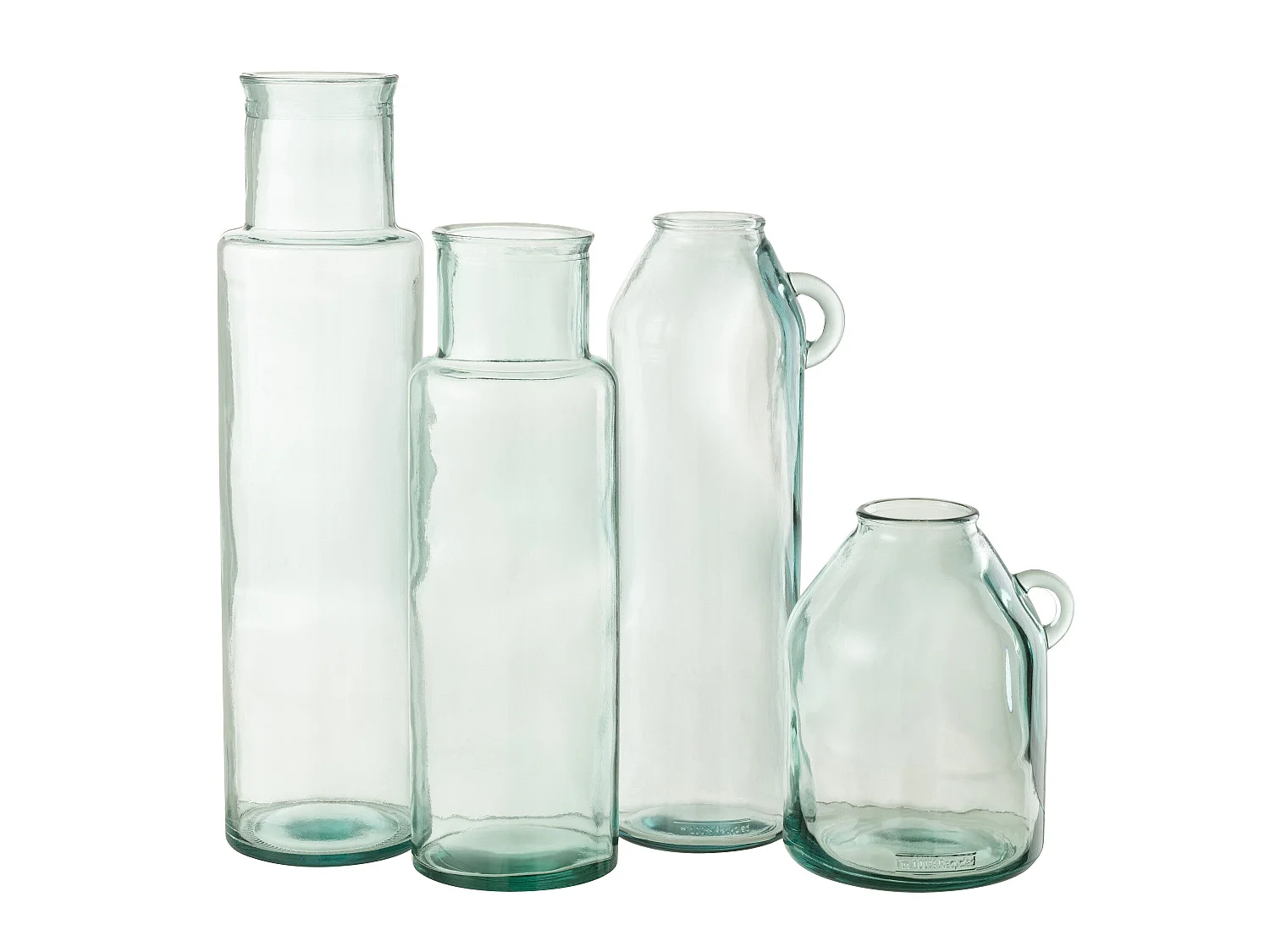 Vase Cylindrique Déco "Recyclé" 55cm Transparent