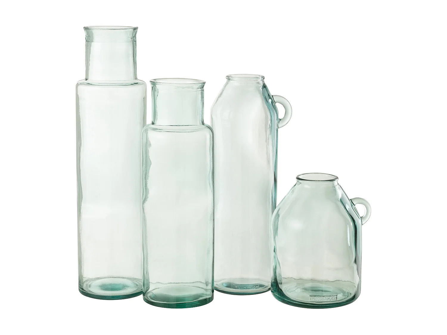 Vase Cylindrique Déco "Recyclé" 55cm Transparent