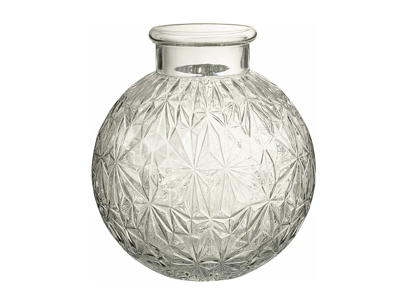 Vase Design en Verre "Diamant" 27cm Transparent