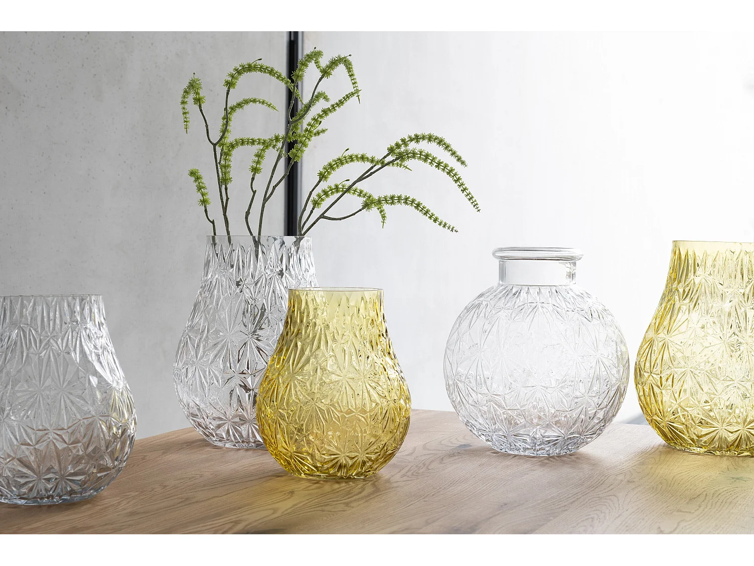 Vase Design en Verre "Diamant" 27cm Transparent