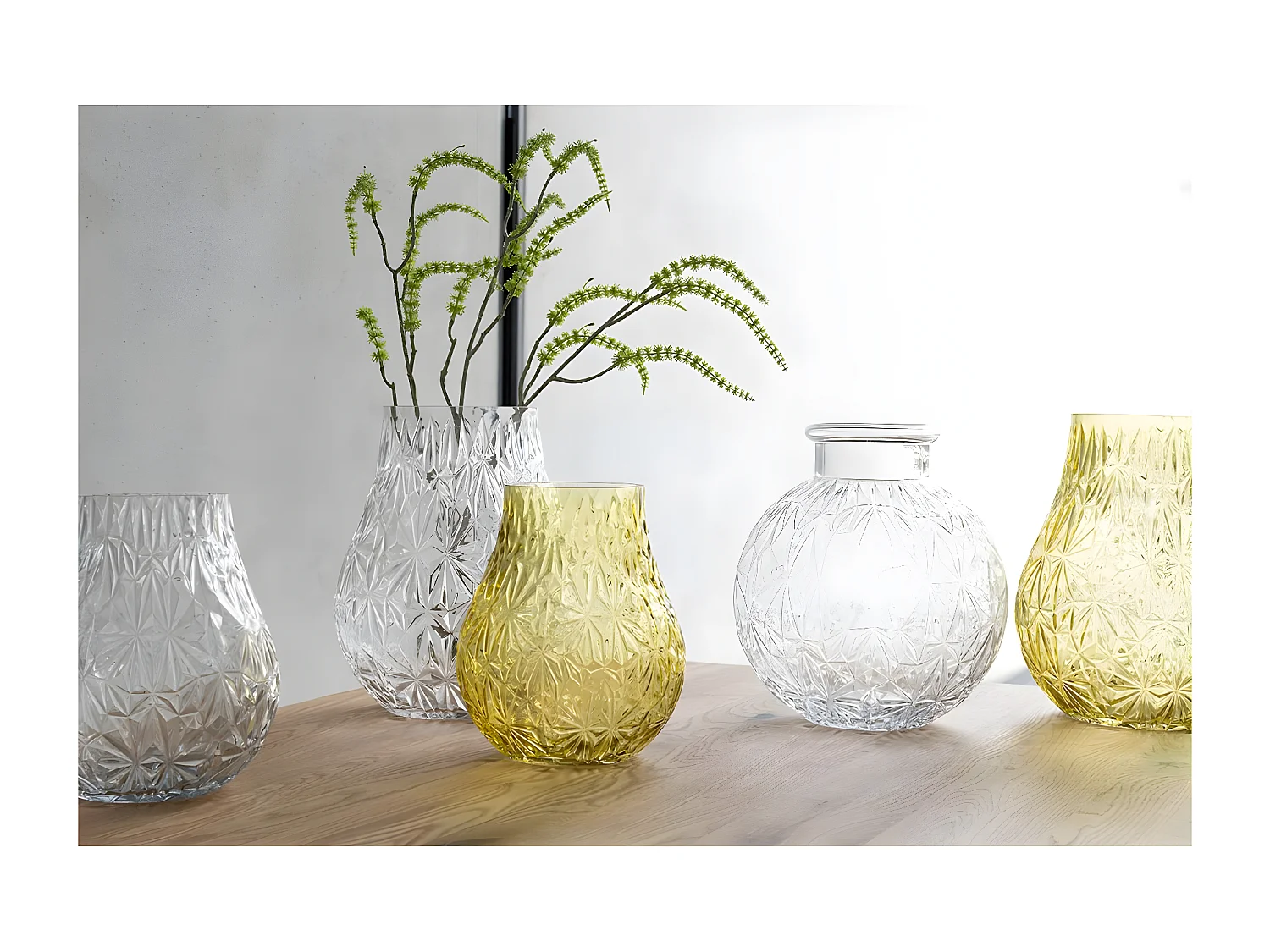 Vase Design en Verre "Diamant" 27cm Transparent