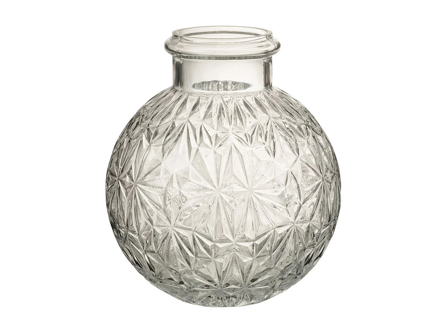 Vase Design en Verre "Diamant" 18cm Transparent