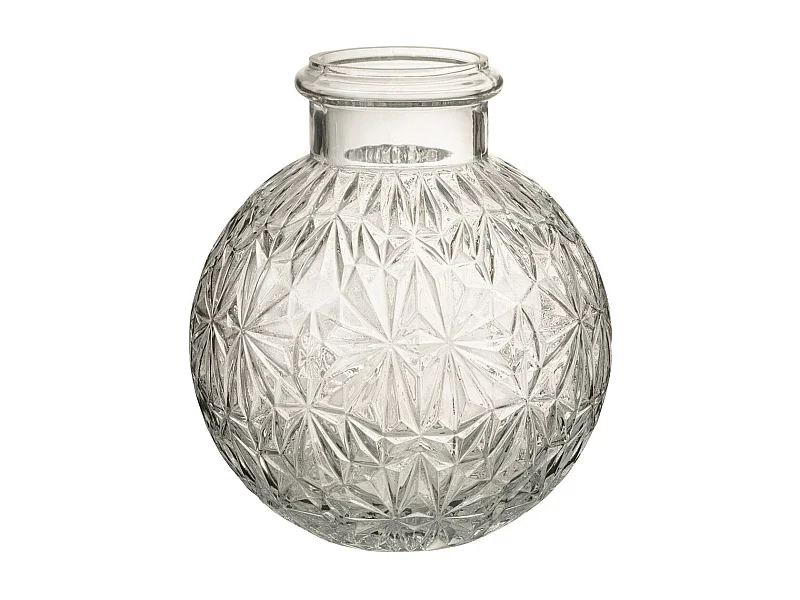 Vase Design en Verre "Diamant" 18cm Transparent