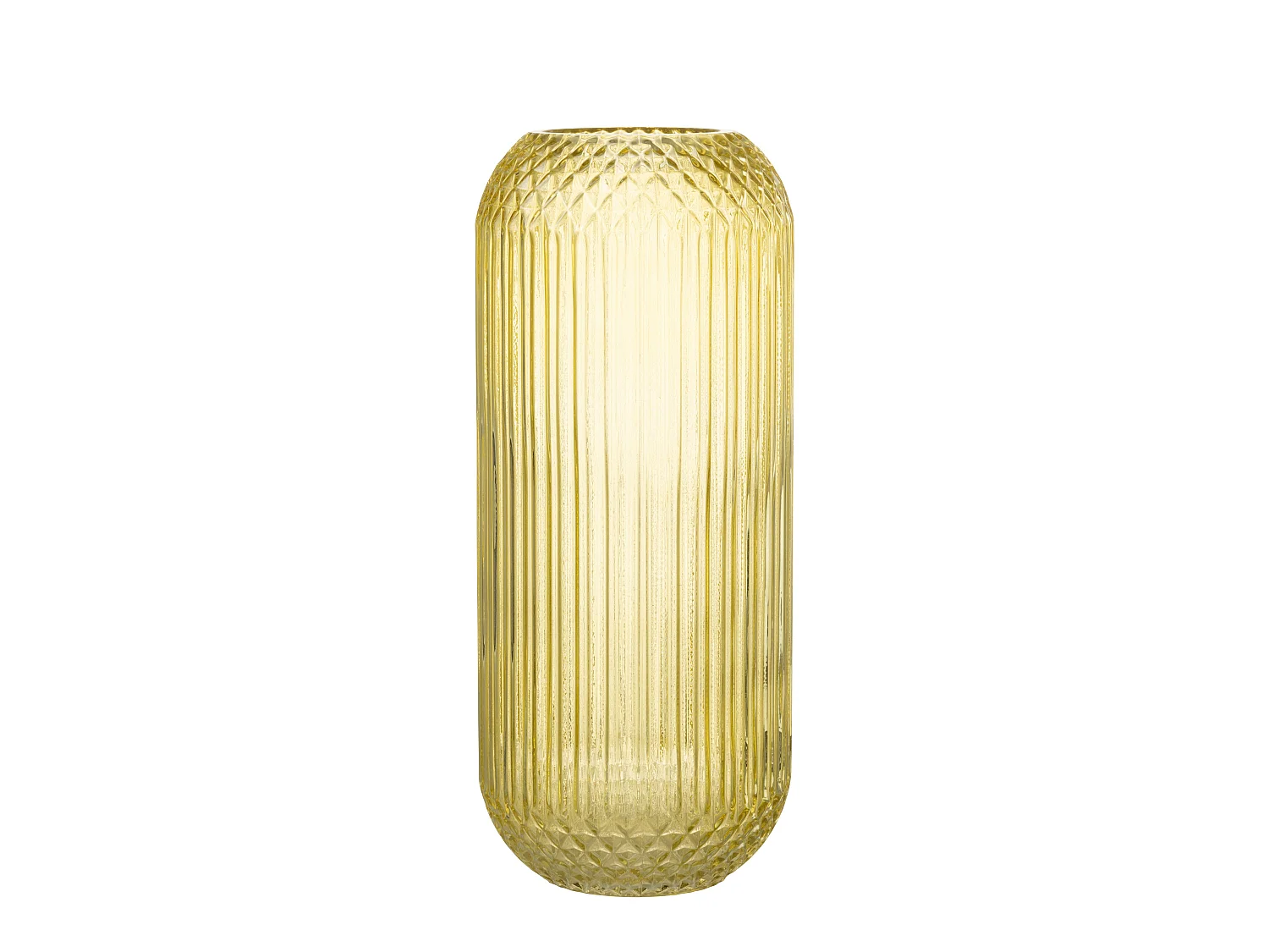 Vase Design en Verre "Droit" 36cm Jaune