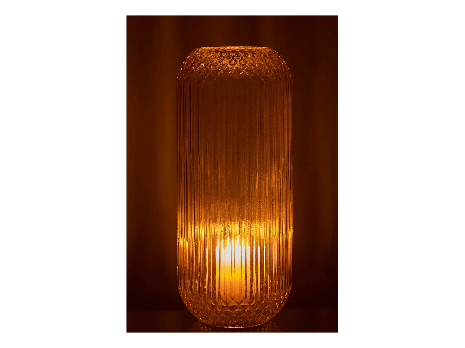 Vase Design en Verre "Droit" 36cm Jaune