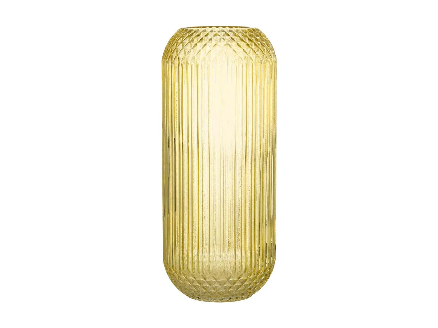Vase Design en Verre "Droit" 36cm Jaune