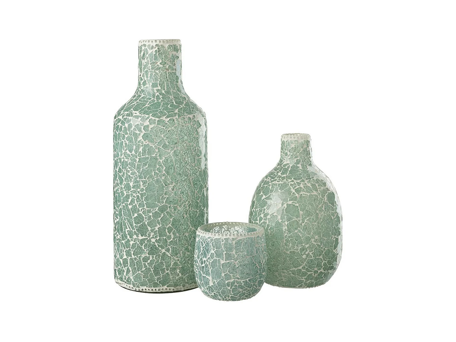 Vase Mosaïque en Verre "Jacob" 26cm Vert