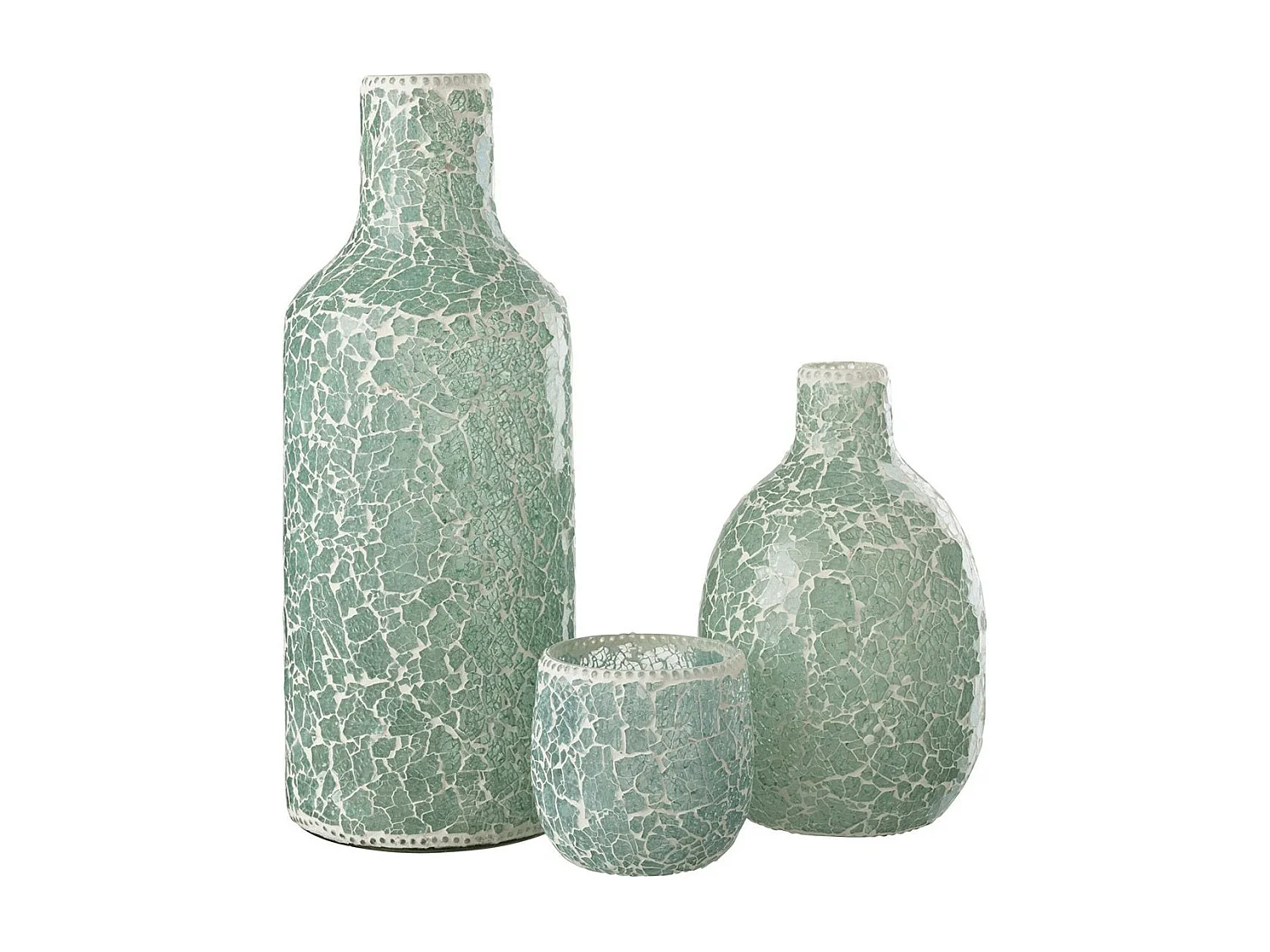 Vase Mosaïque en Verre "Jacob" 26cm Vert