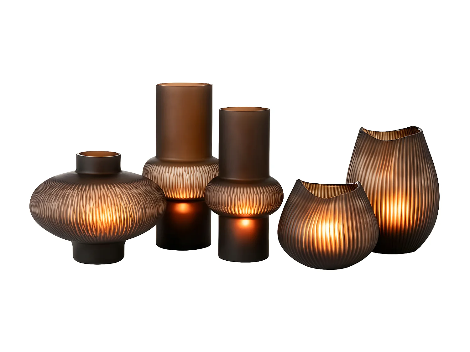 Vase Design Ligne & Boule "Octave" 41cm Marron