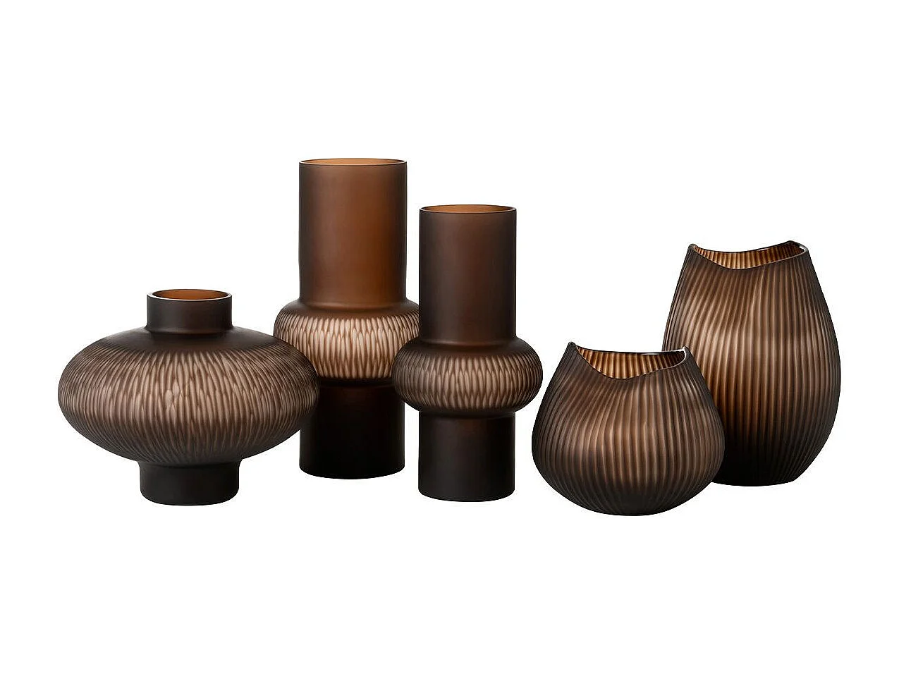 Vase Design Ligne & Boule "Octave" 41cm Marron