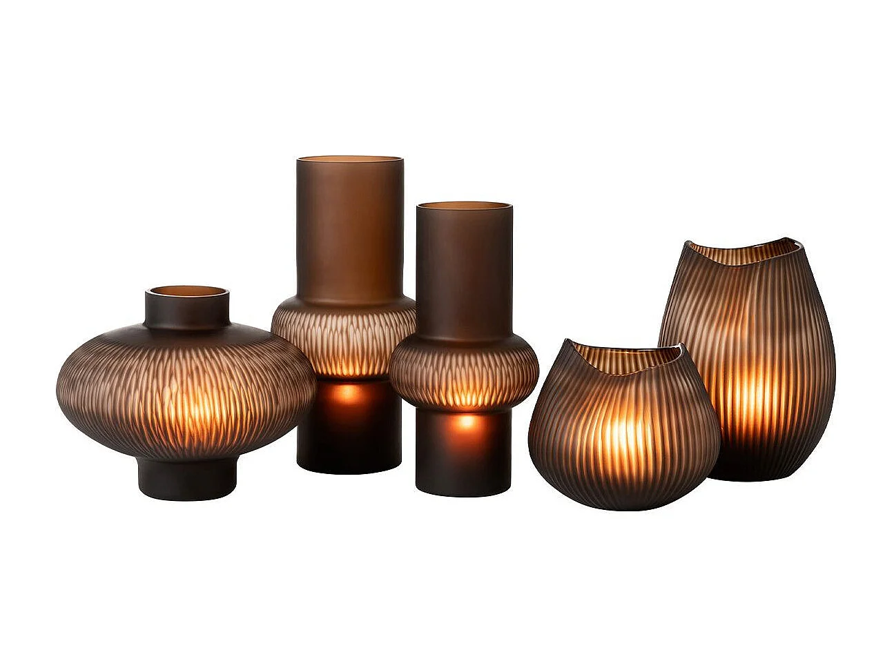 Vase Design Ligne & Boule "Octave" 41cm Marron