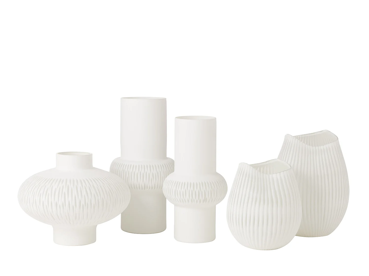 Vase Design Ligne & Boule "Octave" 24cm Blanc