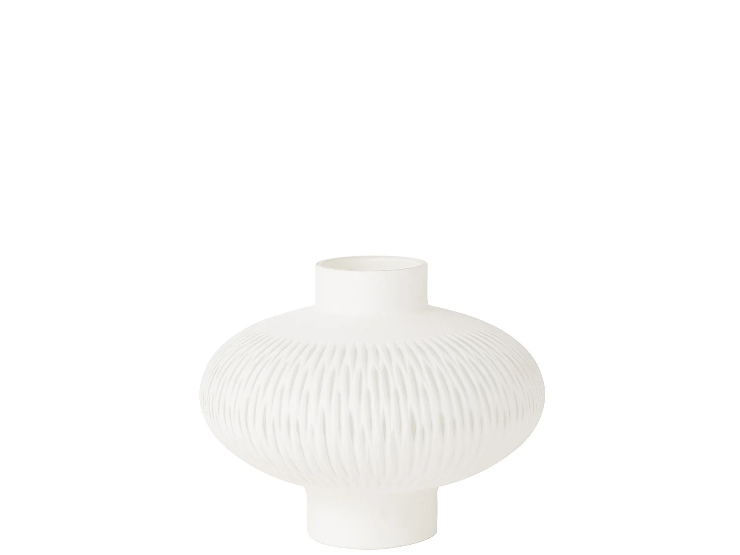 Vase Design Ligne & Boule "Octave" 24cm Blanc