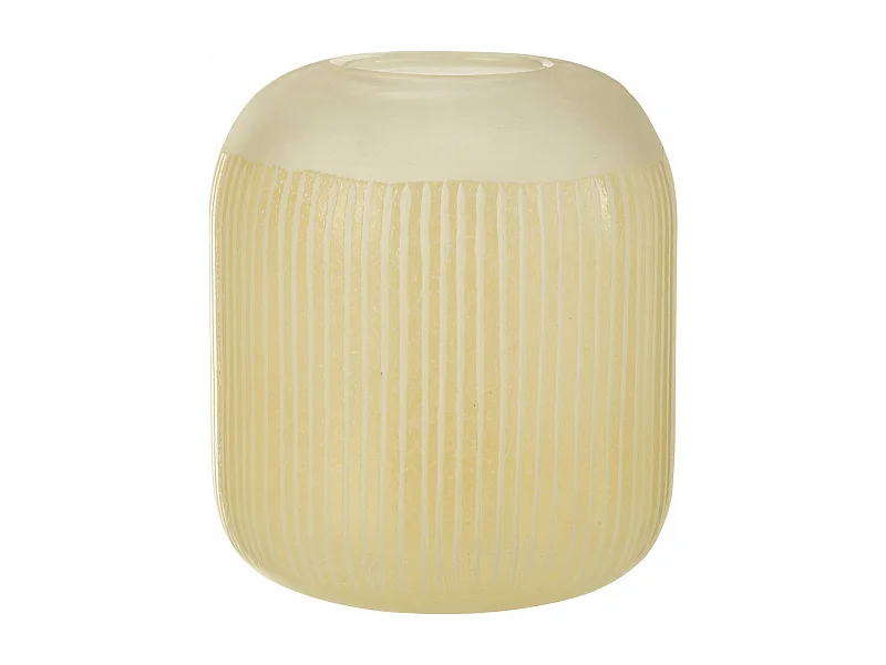 Vase Design en Verre Lignes "Carla" 24cm Jaune Clair