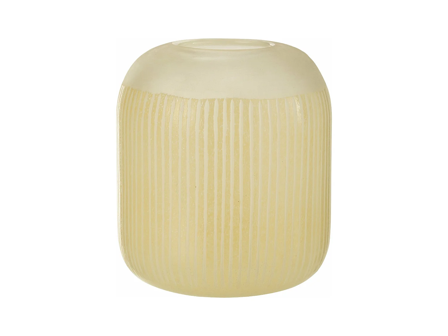 Vase Design en Verre Lignes "Carla" 24cm Jaune Clair