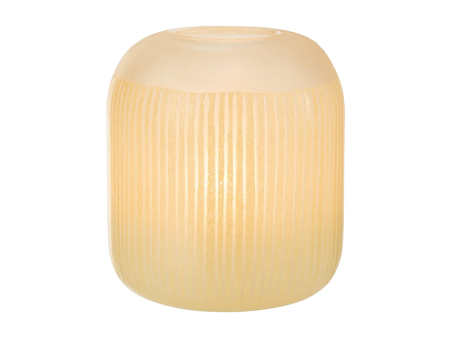 Vase Design en Verre Lignes "Carla" 24cm Jaune Clair