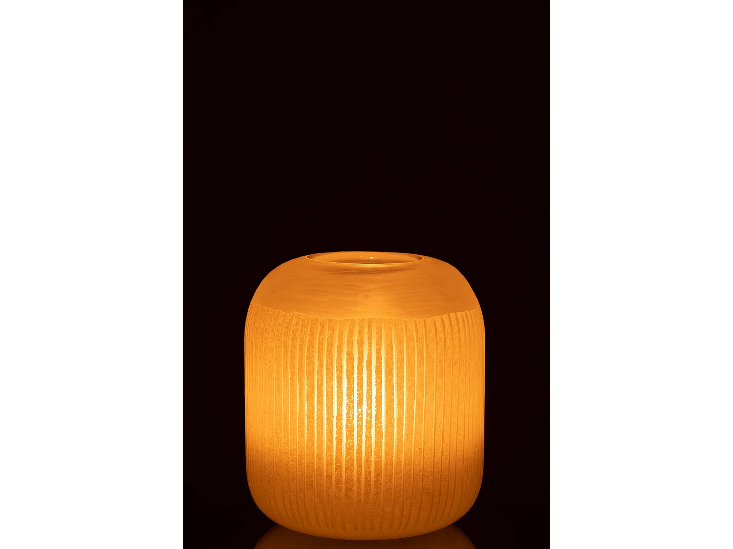 Vase Design en Verre Lignes "Carla" 24cm Jaune Clair