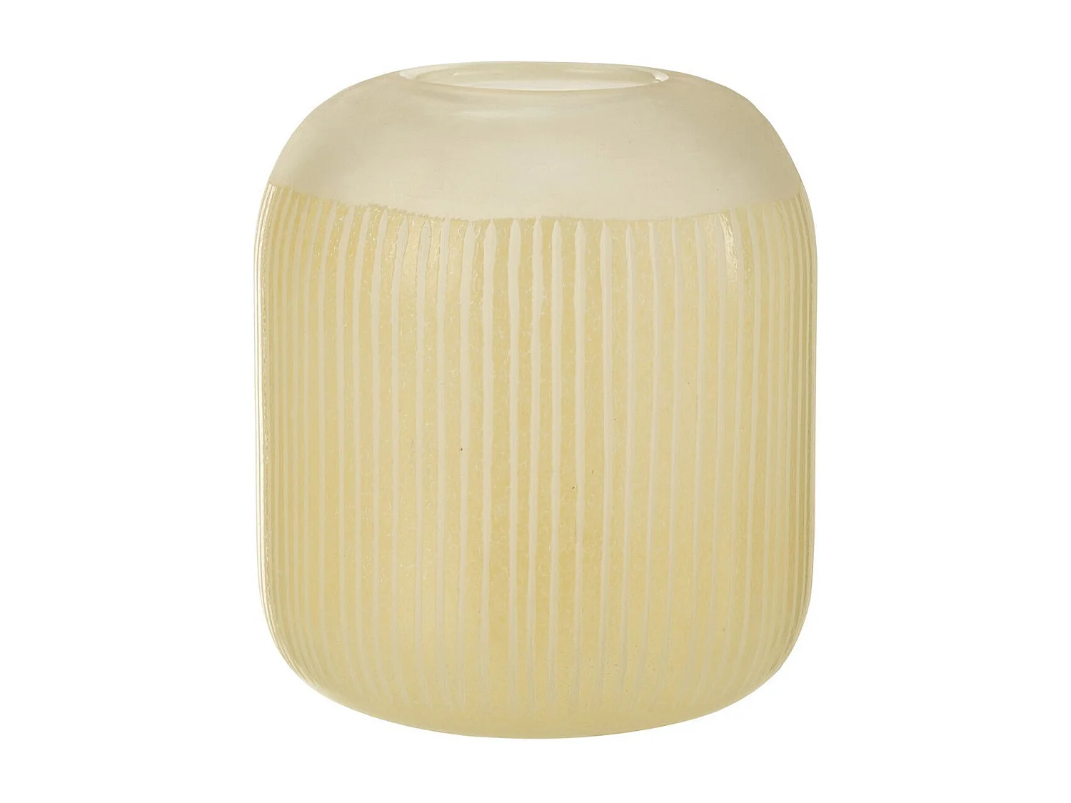 Vase Design en Verre Lignes "Carla" 24cm Jaune Clair
