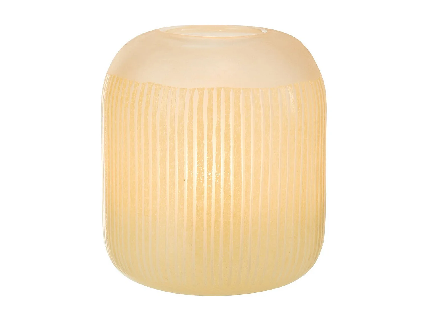 Vase Design en Verre Lignes "Carla" 24cm Jaune Clair